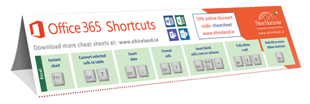 Office keyboard shortcut cheat sheet preview image