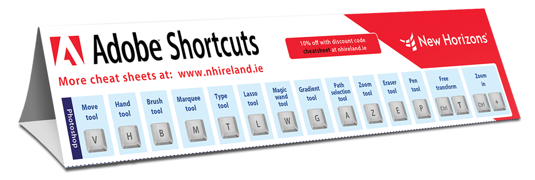Adobe keyboard shortcut cheat sheet