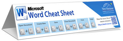 Word keyboard shortcut cheat sheet preview image