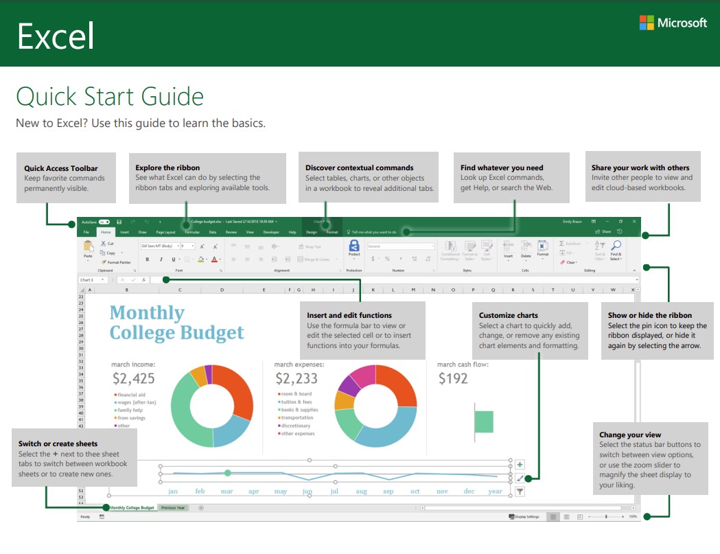 Excel quick start guide